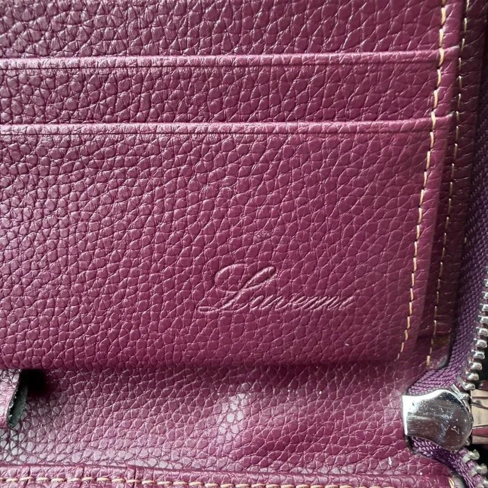 Lavemi RFID Plum Leather Zip Around Wristlet‎ Wallet